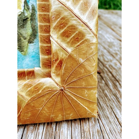 Vintage Paper Pulp Art Flower Painting With real L - Picture 5 of 12